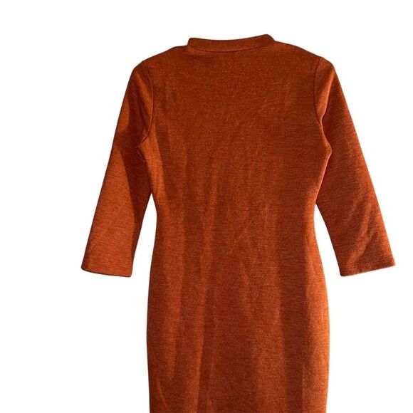 Lulus Women's Orange Mock Neck Long Sleeve Sweater Dress L - Picture 2 of 7
